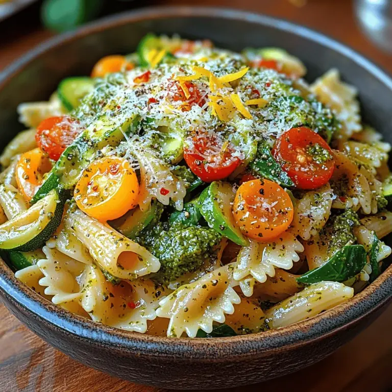 Pasta dishes have a universal appeal, transcending cultures and cuisines with their comforting nature and versatility. They can be dressed up for a fancy dinner or served simply on a weeknight, making them a staple in kitchens around the world. Among the myriad of pasta options available, the Vibrant Veggie Pesto Pasta stands out as a refreshing, nutritious choice that bursts with color and flavor. This dish not only satisfies your taste buds but also nourishes your body with an abundance of fresh vegetables and homemade pesto.