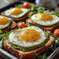 In recent years, gourmet toast has taken breakfast culture by storm, transforming humble bread into a canvas for creativity and flavor. From avocado spreads to artisanal toppings, this trend has elevated the simple act of toasting bread into an art form that captivates food enthusiasts everywhere. Among the many variations, Pesto Egg Toast with Arugula stands out as an irresistible option that combines nutrition, aesthetics, and, most importantly, taste.