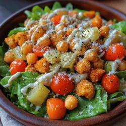 Salads have become a beloved staple in modern cuisine, celebrated not only for their refreshing flavors but also for their versatility and the health benefits they bring to the table. As more people are leaning towards healthier eating habits and incorporating more plant-based ingredients into their meals, the popularity of innovative salad recipes continues to soar. One such delightful creation is the Crispy Chickpea Caesar Salad—a contemporary twist on the traditional Caesar salad that combines classic flavors with nutritious, wholesome ingredients.