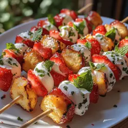 Imagine a dessert that harmonizes the sweetness of ripe strawberries, the rich texture of fluffy pound cake, and the airy lightness of whipped cream, all beautifully presented on a skewer. This is the essence of Strawberry Shortcake Kabobs—a delightful fusion of flavors and textures that is perfect for any warm-weather gathering, picnic, or casual get-together. Not only do these kabobs offer an inviting visual appeal, but they also provide a simple yet elegant way to serve a beloved classic dessert.