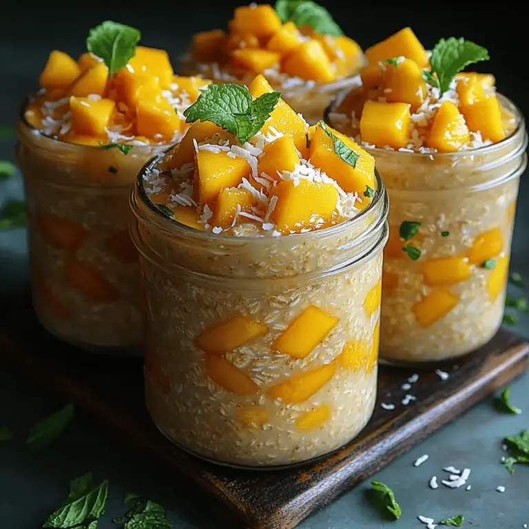 Welcoming the morning with a nutritious and delicious breakfast can set a positive tone for the day ahead. Among the myriad of breakfast options, overnight oats have emerged as a favorite for their convenience and versatility. These chilled, creamy oats are not only easy to prepare but also allow for endless flavor combinations, making them the perfect choice for busy mornings or leisurely brunches alike. One recipe that stands out and transports your taste buds to tropical shores is the Tropical Paradise Coconut Mango Overnight Oats. This delightful dish combines the creamy richness of coconut milk, the sweetness of ripe mango, and the chewiness of rolled oats, resulting in a harmonious blend of flavors and textures.