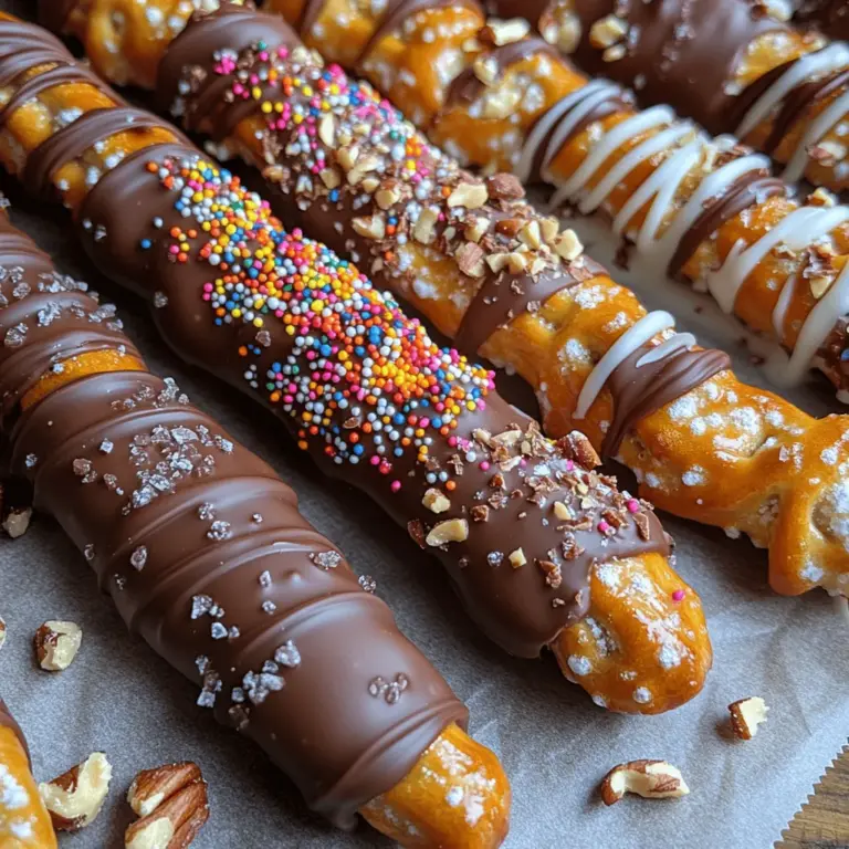 There’s something undeniably tempting about the combination of sweet and salty flavors, and chocolate-drenched pretzel rods embody this delightful pairing perfectly. These crunchy, salty pretzel sticks coated in smooth, rich chocolate offer a satisfying snack that appeals to both children and adults alike. Their texture and flavor profile make them an irresistible treat for any occasion—be it a birthday party, a holiday gathering, or simply a cozy movie night at home.