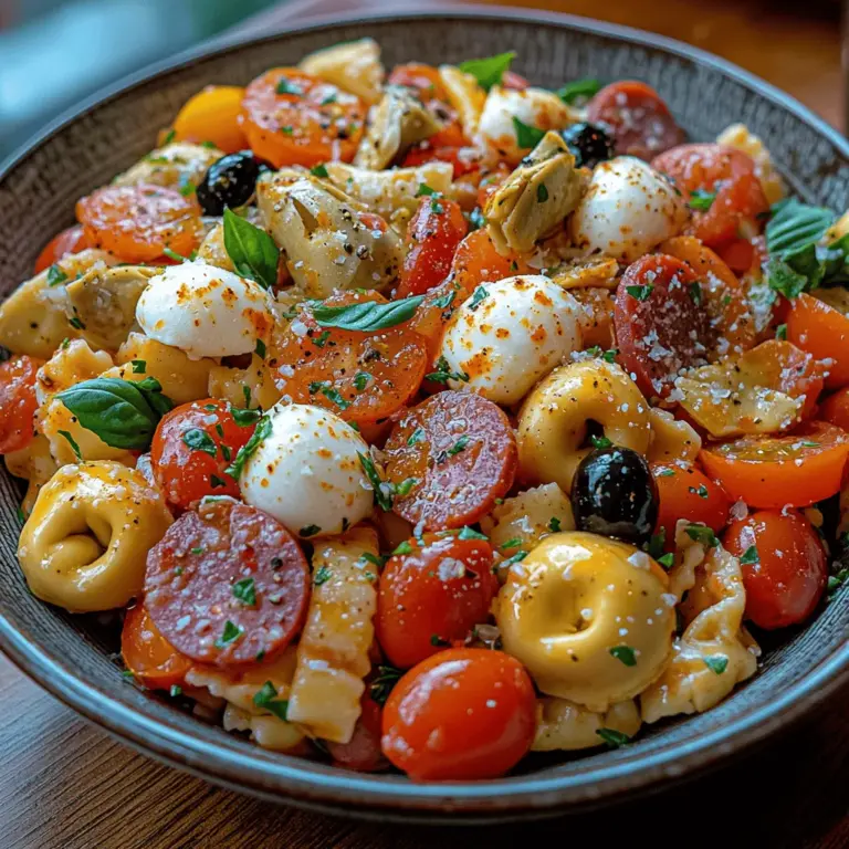 What truly sets the Antipasto Tortellini Pasta Salad apart is its vibrant flavor profile. The dish is a celebration of Italian cuisine, featuring a harmonious blend of savory meats, tangy cheeses, and fresh vegetables. The cheese tortellini serves as the foundation, providing a tender, pillowy base that soaks up the flavors of the accompanying ingredients. The addition of cherry tomatoes adds a pop of freshness and sweetness, while mini pepperoni contributes a savory, meaty touch.