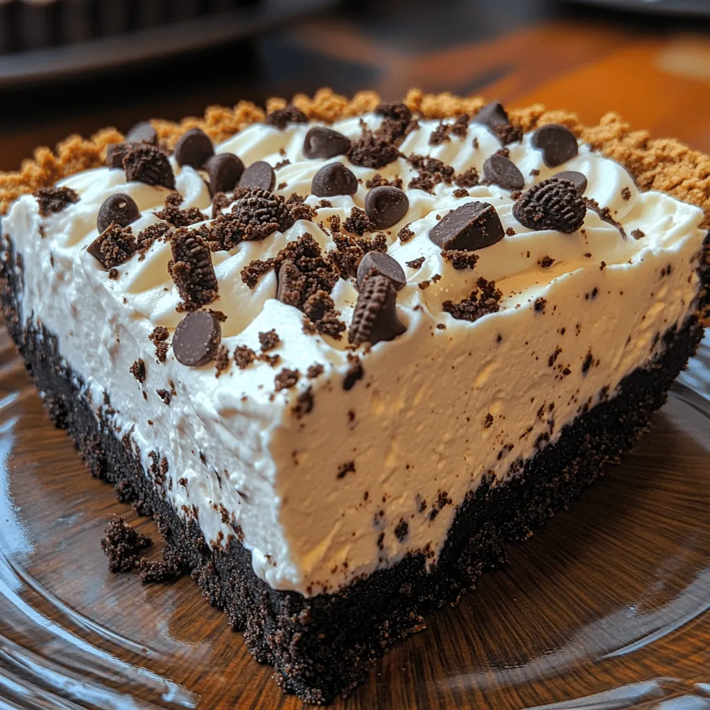 Welcome to the delightful world of desserts, where sweetness reigns supreme and indulgence is always on the menu. Today, we are excited to introduce you to the <strong>Oreo Dreamland Cream Pie</strong>, a luscious dessert that promises to tantalize your taste buds and impress your guests. This no-bake pie features a rich and creamy filling nestled within a crunchy Oreo crust, making it a perfect choice for any occasion, whether it’s a birthday celebration, family gathering, or a simple treat for yourself.” /></p>
</p>
<h3>Importance of Baking and Cooling the Crust for Pie Stability</h3>
</p>
<p>Creating a stable pie starts with a well-baked crust. The crust not only provides the foundational structure for your Oreo Dreamland Cream Pie but also contributes to the overall texture and flavor. When baking your crust, ensure that it reaches a golden-brown color, which indicates that it has fully cooked and will not become soggy once the creamy filling is added. After baking, allow the crust to cool completely; this step is crucial for preventing the filling from melting into a warm crust, which can lead to a messy pie and undermine its stability. A well-cooled crust helps maintain the pie’s shape and makes slicing much easier.</p>
</p>
<h3>Creating the Creamy Filling</h3>
</p>
<h4>Techniques for Softening Cream Cheese for a Smooth Mix</h4>
</p>
<p>For a smooth and creamy filling, start by softening your cream cheese. Remove the cream cheese from the refrigerator and let it sit at room temperature for about 30 minutes. If you’re short on time, you can cut the cream cheese into small cubes to speed up the softening process. Once softened, use an electric mixer on medium speed to beat the cream cheese until it is smooth and free of lumps. This step is essential, as any lumps in your filling will be noticeable in the final pie.</p>
</p>
<h4>Importance of Whipping Cream to Stiff Peaks for a Light Texture</h4>
</p>
<p>Next, whipping the cream is a pivotal step that contributes to the light and airy texture of your pie. To achieve stiff peaks, start with cold heavy cream. Pour the cream into a mixing bowl and beat it on medium-high speed. As you whip, the cream will gradually thicken. Watch closely, as it will begin to form soft peaks before reaching stiff peaks. This stage is achieved when the cream holds its shape and stands upright when the beaters are lifted. Incorporating whipped cream into the filling adds volume and a delightful lightness, making each bite of your pie melt in your mouth.</p>
</p>
<h4>How to Integrate Flavors Without Compromising the Structure</h4>
</p>
<p>To enhance the flavor of your cream pie without compromising its structure, gently fold the whipped cream into the cream cheese mixture. Start by adding a small portion of whipped cream to the cream cheese and stirring it in vigorously to loosen the mixture. This method helps to lighten the cream cheese. Then, carefully fold in the remaining whipped cream using a spatula, employing a gentle motion to avoid deflating the whipped cream. This technique preserves the airy texture while ensuring that the flavors meld beautifully. You can also add vanilla extract or a splash of milk for extra flavor, but be cautious not to add too much liquid, as this can affect the pie’s consistency.</p>
</p>
<h3>Assembling the Pie</h3>
</p>
<p>Once your crust has cooled and your creamy filling is ready, it’s time to assemble your Oreo Dreamland Cream Pie.</p>
</p>
<h4>Step-by-Step Assembly Process</h4>
</p>
<p>1. <strong>Prepare the Crust</strong>: Make sure your Oreo crust is completely cooled. If you’re using a store-bought crust, ensure it is thawed and ready.</p>
</p>
<p>2. <strong>Fill the Crust</strong>: Spoon the creamy filling into the cooled Oreo crust. Use a spatula to spread it evenly, making sure to fill every corner of the crust.</p>
</p>
<p>3. <strong>Smoothing the Filling for a Professional Finish</strong>: To achieve a polished look, use an offset spatula to smooth the top of the filling. Start from the center and work your way out to the edges, ensuring an even surface.</p>
</p>
<p>4. <strong>Chill the Pie</strong>: Cover the pie with plastic wrap or a lid and place it in the refrigerator for at least 4 hours, or ideally overnight. Chilling allows the filling to set properly, making it easier to slice and serve.</p>
</p>
<h3>Garnishing and Serving Suggestions</h3>
</p>
<h4>The Art of Garnishing</h4>
</p>
<p>Garnishing your pie is where you can unleash your creativity. Here are some ideas to elevate the presentation of your Oreo Dreamland Cream Pie:</p>
</p>
<p>– <strong>Crushed Oreos</strong>: Sprinkle crushed Oreos on top of the pie for added texture and a visual appeal. You can use a food processor to crush them finely or place them in a zip-top bag and crush them with a rolling pin.</p>
</p>
<p>– <strong>Whipped Cream</strong>: Pipe dollops of freshly whipped cream around the edges of the pie for a decorative touch. This not only enhances the visual appeal but also adds to the creamy texture.</p>
</p>
<p>– <strong>Chocolate Drizzle</strong>: A drizzle of melted chocolate or chocolate syrup can create an enticing look. Use a spoon or a squeeze bottle to create a beautiful pattern over the top.</p>
</p>
<p>– <strong>Fruits</strong>: If you want to add a fresh element, consider topping the pie with fresh berries, such as raspberries or strawberries, which contrast beautifully with the rich filling.</p>
</p>
<h4>Serving Ideas</h4>
</p>
<p>When it comes to serving your Oreo Dreamland Cream Pie, presentation is key. Here are some tips:</p>
</p>
<p>– <strong>Best Ways to Slice</strong>: To achieve clean slices, use a sharp knife dipped in warm water. Wipe the knife clean between cuts to maintain neat edges.</p>
</p>
<p>– <strong>Pairing Suggestions</strong>: This dessert pairs wonderfully with a variety of beverages. Consider serving it with a glass of cold milk, a rich coffee, or even a scoop of vanilla ice cream on the side. Each of these options complements the flavors of the pie, enhancing the overall experience.</p>
</p>
<h3>Nutritional Information and Serving Size</h3>
</p>
<p>Understanding the nutritional values of your dessert can help you enjoy it mindfully. Here is a general overview of the nutritional information per serving of Oreo Dreamland Cream Pie:</p>
</p>
<p>– <strong>Calories</strong>: Approximately 350-400 calories</p>
<p>– <strong>Protein</strong>: 4-5 grams</p>
<p>– <strong>Fat</strong>: 28-30 grams</p>
<p>– <strong>Carbohydrates</strong>: 30-35 grams</p>
<p>– <strong>Sugars</strong>: 20-25 grams</p>
</p>
<h4>Discussion on Portion Control and Indulgence</h4>
</p>
<p>While the Oreo Dreamland Cream Pie is certainly indulgent, portion control is essential to enjoy it guilt-free. Aim for small slices, especially if serving at a gathering. This allows guests to savor the flavors without overindulging. Enjoying dessert in moderation is a way to appreciate it fully, and sharing a pie with family or friends makes for a joyful experience.</p>
</p>
<h3>Conclusion</h3>
</p>
<p>In conclusion, the Oreo Dreamland Cream Pie is not just a dessert; it’s an experience that combines the beloved taste of Oreos with a rich, creamy filling. This recipe is perfect for all occasions, ensuring your guests will leave with satisfied sweet tooth cravings. With its straightforward preparation process and delightful flavor, this pie is destined to become a staple in your dessert repertoire. Enjoy crafting this delicious treat and share its joy with family and friends!</p>
</div>