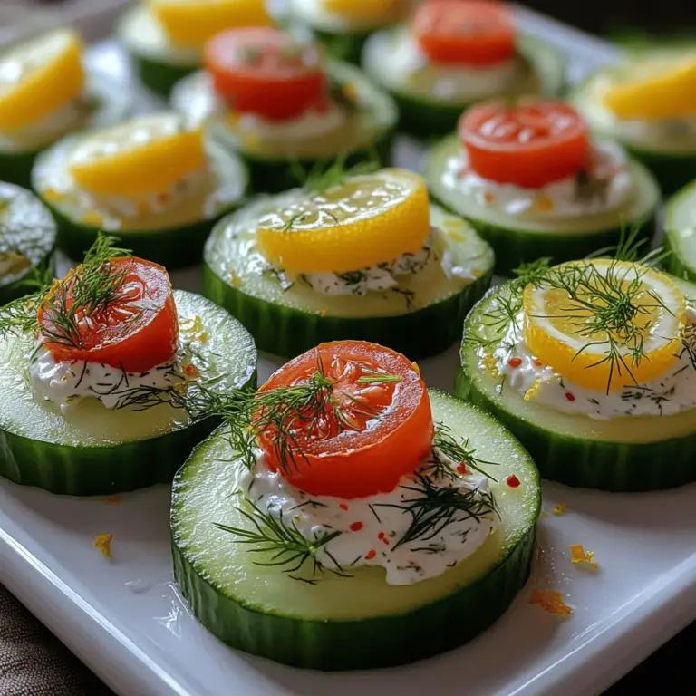 To create the perfect Zesty Lemon Dill Cucumber Bites, it’s important to understand the core ingredients and their nutritional benefits. Each component plays a vital role in not only the flavor but also the overall healthiness of the dish.