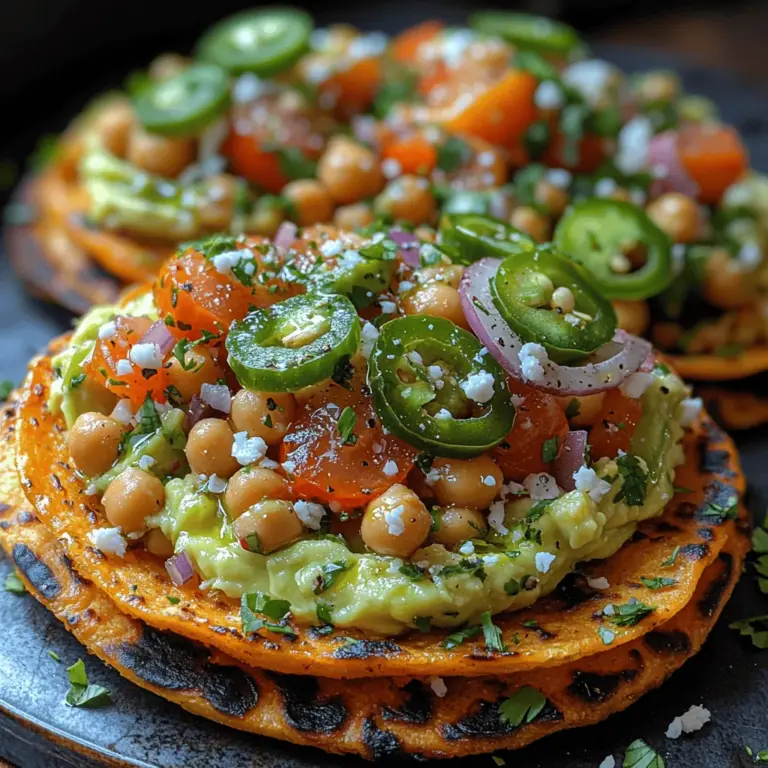 Delve into the vibrant world of plant-based cuisine with our Sunshine Chickpea Avocado Tostadas. This delightful recipe combines the nutty flavor of chickpeas with the creamy richness of avocado, creating a perfect snack or light meal that bursts with flavor and nutrition. Tostadas, a traditional Mexican dish, serve as a crispy base topped with an array of ingredients, and in this variation, we’re focusing on the wholesome goodness of chickpeas and avocados.