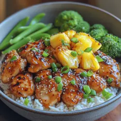 Welcome to a culinary adventure that marries the vibrant flavors of the tropics with the traditional techniques of Japanese cuisine! The Pineapple Paradise Chicken Teriyaki Bowl is a delightful fusion dish that brings together the rich, savory profile of teriyaki sauce with the refreshing sweetness of fresh pineapple. This dish not only tantalizes your taste buds but also serves as a quick and nutritious meal option, appealing to palates of all ages—from children enchanted by the sweetness to adults craving a wholesome dish.