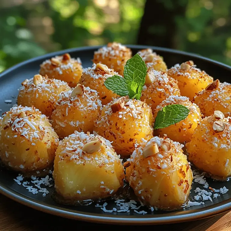 Pineapple is undeniably the star ingredient in our Tropical Paradise Frozen Coconut Pineapple Bites. Its sweet, tangy flavor provides the perfect contrast to the rich creaminess of coconut, creating a refreshing treat that tantalizes the taste buds. When selecting a pineapple, aim for one that is ripe, as this will enhance the flavor and sweetness of your bites.