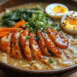 Ramen has transcended from its humble beginnings as a quick meal in Japan to a beloved culinary phenomenon across the globe. Among the myriad of variations, Spicy Chicken Ramen Delight stands out, tantalizing taste buds with its perfect harmony of heat and creaminess. This dish captivates with its rich broth, tender chicken, and a hint of spice that leaves you craving more. Whether you’re looking to warm up on a chilly evening, impress guests with your culinary skills, or simply indulge in a comforting bowl of noodles, this recipe promises to deliver. The delightful blend of flavors and textures makes it suitable for any occasion, be it a casual family dinner or a sophisticated gathering with friends.