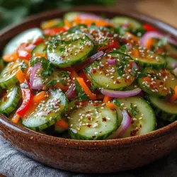 If you're looking for a refreshing and vibrant addition to your meal, look no further than the Zesty Asian Cucumber Salad Delight. This salad combines crisp vegetables with a flavorful dressing, making it an ideal side dish or appetizer for any occasion. Whether you're hosting a summer barbecue, preparing a light lunch, or simply craving something fresh, this salad will not only tantalize your taste buds but also impress your guests.