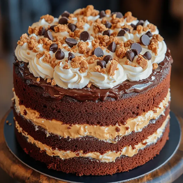 If you're on the lookout for a dessert that satisfies every sweet tooth and makes a memorable centerpiece for any gathering, look no further than the Butterfinger Bliss Bomb Cake. This enticing treat perfectly marries the rich flavors of chocolate and creamy peanut butter, while adding a delightful crunch from Butterfinger bars. Whether you're hosting a birthday party, celebrating an anniversary, or simply treating yourself after a long week, this cake is bound to impress both friends and family alike.