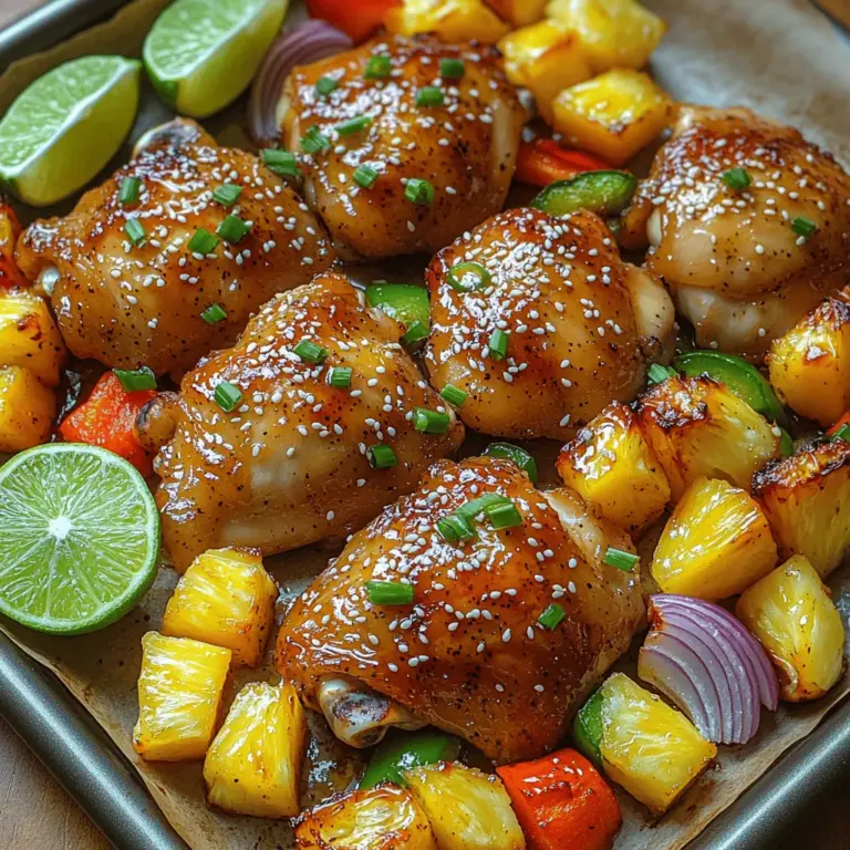 Aloha Chicken Delight is a vibrant and flavorful dish that captures the essence of a tropical paradise. This delightful recipe brings together tender boneless chicken thighs, the natural sweetness of fresh pineapple, and a colorful medley of vegetables, resulting in a feast that tantalizes the taste buds and brightens any table. Whether it’s a cozy family dinner, a festive gathering with friends, or a quick yet satisfying weeknight meal, Aloha Chicken Delight is sure to impress.