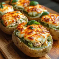 In recent years, stuffed potatoes have surged in popularity among home cooks, and it’s easy to see why. They are not only a canvas for creativity but also a comforting and satisfying meal that caters to various tastes and dietary needs. Pesto Chicken Stuffed Potatoes, in particular, have become a favorite, offering a delightful blend of flavors that can elevate a simple potato into a gourmet experience. This dish combines the heartiness of russet potatoes with the freshness of basil pesto and tender chicken, creating a well-rounded meal that is perfect for any occasion.