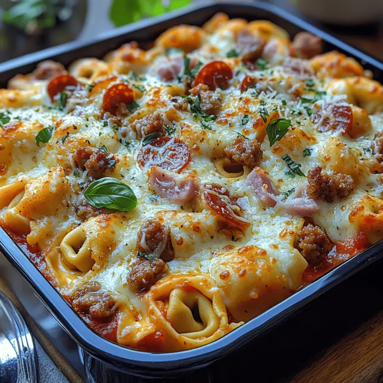 Imagine a dish that fuses the rich, savory flavors of a classic meat lovers pizza with the comforting, hearty texture of tortellini. Welcome to Meat Lovers Pizza Tortellini, an innovative culinary creation that is sure to please both meat enthusiasts and pasta lovers alike. This delightful dish transforms your favorite pizza toppings into a satisfying pasta meal, making it an excellent choice for family dinners, casual gatherings, or even special occasions. The combination of tender cheese tortellini nestled amidst layers of flavorful meats and zesty marinara sauce creates a unique experience that brings comfort and joy to any dinner table.