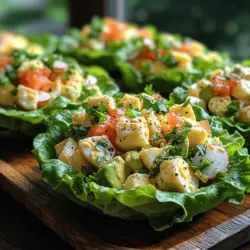 In recent years, there has been a significant shift toward healthier eating habits, with more individuals opting for fresh, nutrient-dense ingredients in their meals. This growing trend is not just about personal health; it also reflects a broader awareness of how food choices impact overall well-being. Among the myriad of options available, one dish stands out for its deliciousness and nutritional value: Creamy Avocado Egg Salad Lettuce Cups. This recipe is an excellent choice for breakfast, lunch, or even as a light snack, offering a unique spin on traditional egg salad by incorporating creamy avocado and vibrant fresh vegetables.