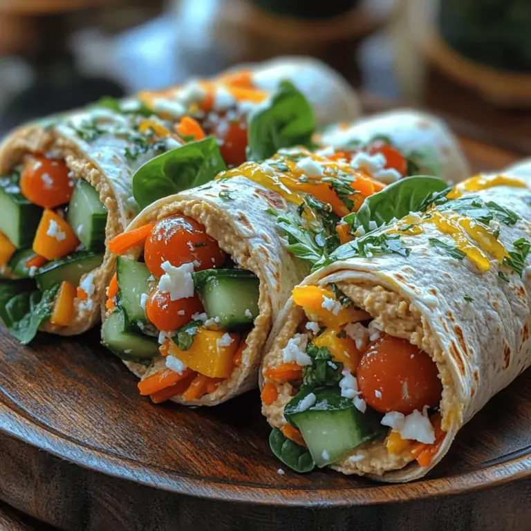 In the realm of quick and healthy meals, Creamy Garlic Hummus Wraps emerge as a standout option that perfectly balances flavor and nutrition. Whether you are a busy professional seeking a fast lunch or a parent looking for nutritious meals for your kids, these wraps cater to all. Packed with fresh vegetables, creamy hummus, and wrapped in wholesome tortillas, they not only tantalize your taste buds but also offer a wealth of health benefits.