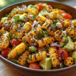Grilled corn is the star of this salad, and for good reason. When corn is placed over a hot grill, a magical transformation occurs. The high heat causes the natural sugars in the corn to caramelize, resulting in a sweet, charred flavor that elevates the humble vegetable to new heights. This grilling process not only enhances the sweetness of the corn but also infuses it with a smoky depth that adds complexity to the dish.