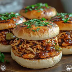 Sweet & Smoky Slow Cooked BBQ Chicken Sliders are a delightful fusion of flavors that bring comfort and satisfaction to any gathering. This dish features tender, juicy chicken enveloped in a rich, smoky barbecue sauce and served on soft slider buns, making it a favorite at parties, picnics, and family celebrations. The combination of sweet and savory notes creates a mouthwatering experience that has earned its place in the hearts of many food lovers.