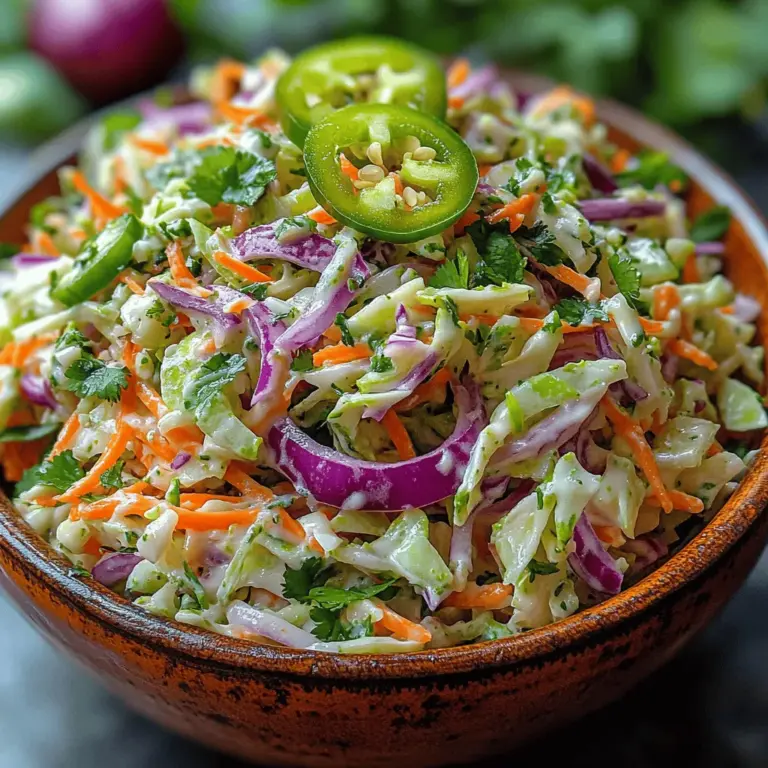Coleslaw is a beloved dish that finds its roots in various cultures, often serving as a refreshing complement to rich and hearty meals. Traditionally made with shredded cabbage and a creamy dressing, coleslaw has evolved into countless variations, each more exciting than the last. One such vibrant rendition is the Zesty Cilantro Lime Coleslaw. This dish stands out not only for its bright flavors but also for its cultural significance that ties it to Mexican cuisine, where cilantro and lime are staples.