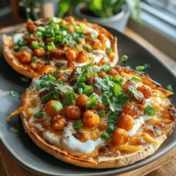 If you’re on the hunt for a quick and satisfying meal that packs a punch of flavor, look no further than Spicy Buffalo Chickpea & Ranch Pita Pizzas. This inventive recipe takes the classic Buffalo flavor profile—known for its zesty, spicy kick—and pairs it with the wholesome goodness of chickpeas, all delivered on a crispy whole-wheat pita base. Whether you’re hosting a casual get-together, preparing a weeknight dinner, or simply craving a unique twist on pizza, these pita pizzas are sure to impress.