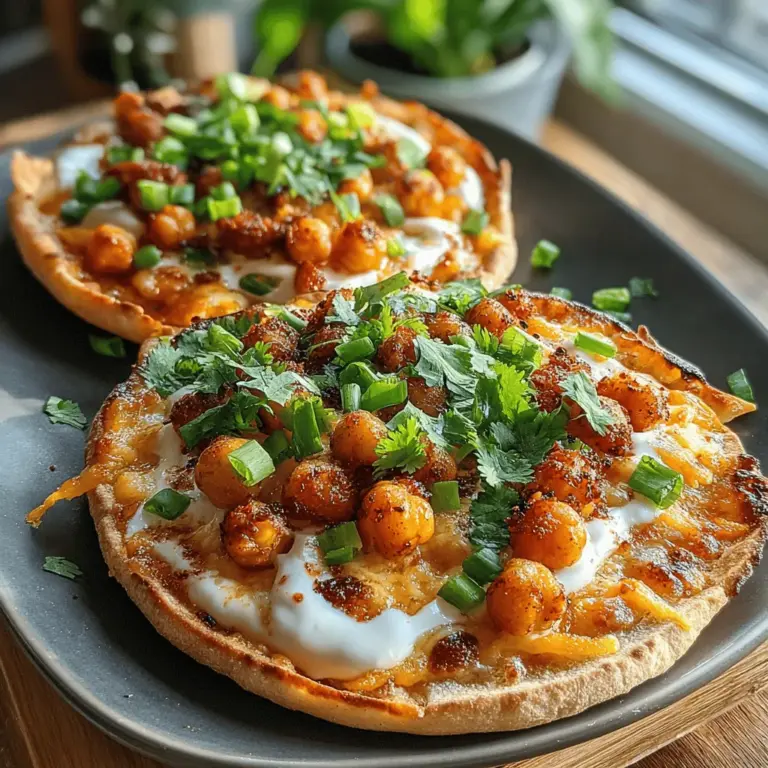 If you’re on the hunt for a quick and satisfying meal that packs a punch of flavor, look no further than Spicy Buffalo Chickpea & Ranch Pita Pizzas. This inventive recipe takes the classic Buffalo flavor profile—known for its zesty, spicy kick—and pairs it with the wholesome goodness of chickpeas, all delivered on a crispy whole-wheat pita base. Whether you’re hosting a casual get-together, preparing a weeknight dinner, or simply craving a unique twist on pizza, these pita pizzas are sure to impress.