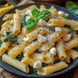 Creamy Spinach Feta Pasta is a dish that embodies a harmonious blend of flavors and textures, making it a favorite for both casual family dinners and elegant gatherings. This recipe stands out for its creamy sauce, vibrant green spinach, and tangy feta cheese, which together create a satisfying meal that is as nutritious as it is delicious. The allure of this pasta dish lies not only in its taste but also in its simplicity, which allows the freshness of the ingredients to shine through.