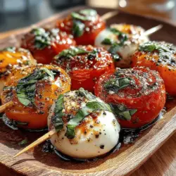 In the world of appetizers, few dishes stand out quite like Caprese Bliss Bites. These visually stunning morsels combine the juicy sweetness of cherry tomatoes, the creamy decadence of fresh mozzarella, and the aromatic freshness of basil, creating a delightful fusion that captures the essence of summer in every bite. Whether you’re hosting a gathering, enjoying a picnic in the park, or simply looking for a light snack, Caprese Bliss Bites offer a perfect solution. Not only are they quick and easy to prepare, but they also deliver an impressive flavor profile that is sure to impress your guests.