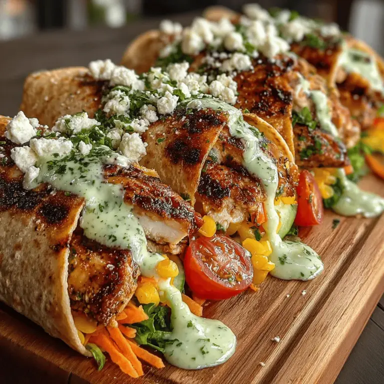 In the world of quick and healthy meals, Basil Infusion Chicken Wraps emerge as a vibrant and delicious option that caters to both flavor and nutrition. This delightful recipe combines the succulent flavors of grilled chicken with a creamy basil sauce that tantalizes the taste buds. Fresh vegetables and tangy feta cheese are nestled snugly within whole wheat tortillas, making these wraps an ideal choice for lunch, dinner, or even picnics. Not only are they simple to prepare, but they are also packed with essential nutrients that contribute to a balanced diet.