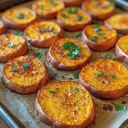 In the realm of healthy snacks and side dishes, crispy roasted sweet potato rounds stand out for their delightful texture and rich flavor. This dish has gained popularity not only for its taste but also for its impressive nutritional profile, making it a favorite among health-conscious eaters and food enthusiasts alike. Crispy roasted sweet potato rounds are incredibly versatile, serving as an excellent accompaniment to a variety of main courses or as a satisfying snack on their own. They can be enjoyed at any time of the day, from a quick afternoon bite to a sophisticated dinner side.