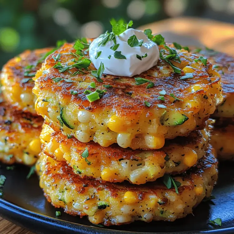 In recent years, the culinary world has seen a surge in the popularity of fresh, garden vegetables like zucchini and corn. Home cooks are increasingly drawn to these versatile ingredients, not just for their taste but also for their health benefits. This recipe for Crispy Zucchini Corn Cakes Delight showcases the delightful combination of these two vegetables, creating a dish that is both satisfying and nutritious. The crispy texture of the cakes, paired with the fresh, sweet flavors of zucchini and corn, makes this recipe a standout choice for any meal.