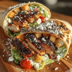 At the heart of our Zesty Blackened Chicken Caesar Wraps is the blackened chicken, a dish characterized by its unique cooking technique that dates back to the Cajun culinary traditions of Louisiana. The blackening method involves coating chicken breasts with a rich blend of spices and then cooking them at high temperatures, resulting in a beautifully charred exterior while locking in the juices for a tender, flavorful bite. This method not only intensifies the chicken's natural flavors but also infuses it with a smoky, spicy kick that is irresistible.