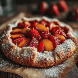 As summer approaches, the vibrant colors and sweet aromas of fresh fruits beckon us to create delightful desserts that celebrate the season. One such treat is the galette, a rustic pastry that captures the essence of sunny days and bountiful harvests. The Sun-Kissed Strawberry Peach Galette combines the luscious flavors of ripe strawberries and peaches into a simple yet stunning dessert that is perfect for gatherings, family meals, or a quiet evening at home. This easy-to-make dish not only dazzles the palate but also invites creativity and personal flair, making it a beloved choice for both novice and experienced bakers.