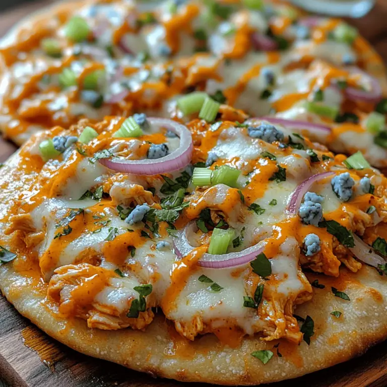 If you're on the lookout for a dish that combines bold flavors with comforting textures, look no further than our Fiery Buffalo Bliss Flatbread. This recipe is a celebration of taste and creativity, merging the classic elements of buffalo chicken with the satisfying crunch of flatbread. Perfect for a game day gathering, a casual weeknight meal, or simply indulging in a fiery food craving, this flatbread is bound to become a favorite in your culinary repertoire.
