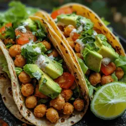 The key to a fantastic taco lies in how you layer your ingredients. For our Crunchy Ranch Chickpea Tacos, start with a sturdy taco shell, whether you prefer hard corn shells or soft tortillas. Here’s how to assemble them for a burst of flavor in every bite: