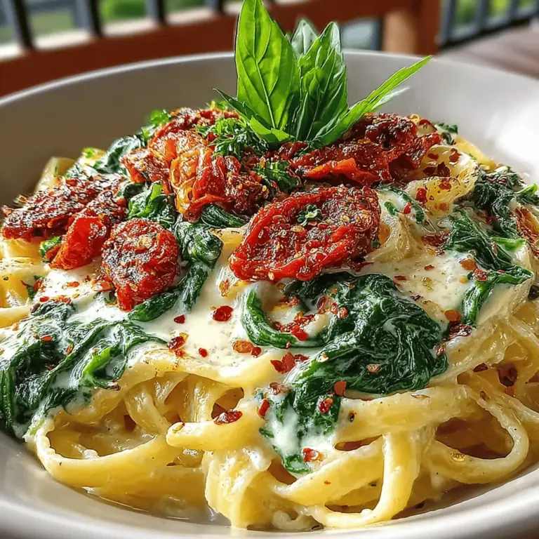 Creamy Spinach and Sun-Dried Tomato Pasta is a dish that combines rich flavors and comforting textures, making it a beloved option for both weeknight dinners and special occasions. The magic of this recipe lies in its ability to deliver a satisfying meal that is both indulgent and nourishing. With fresh spinach and tangy sun-dried tomatoes as the stars, this pasta dish not only pleases the palate but also offers a wholesome dining experience.