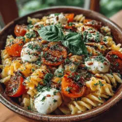 Once your pasta is cooked to al dente perfection and cooled, it's time to assemble the delicious Creamy Caprese Pasta Salad. Begin by placing your cooled pasta into a large mixing bowl. Next, add in the cherry tomatoes, which should be halved to create bite-sized pieces that burst with flavor. If you’ve opted for fresh mozzarella balls, also known as bocconcini, add those whole. Otherwise, if you are using larger mozzarella, cut them into small cubes. The goal here is to create a visually appealing salad with contrasting colors and textures.