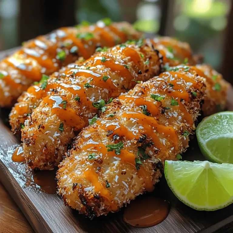 If you're on the hunt for a delectable and unique chicken dish that marries crunch with tropical flair, look no further than Crunchy Coconut Bliss Chicken Strips. This recipe takes the classic chicken tender and elevates it to a new level of deliciousness with a crispy coating that features unsweetened shredded coconut and panko breadcrumbs. Whether you’re looking for a scrumptious appetizer, a satisfying main course, or the perfect party snack, these chicken strips are sure to impress your family and friends.