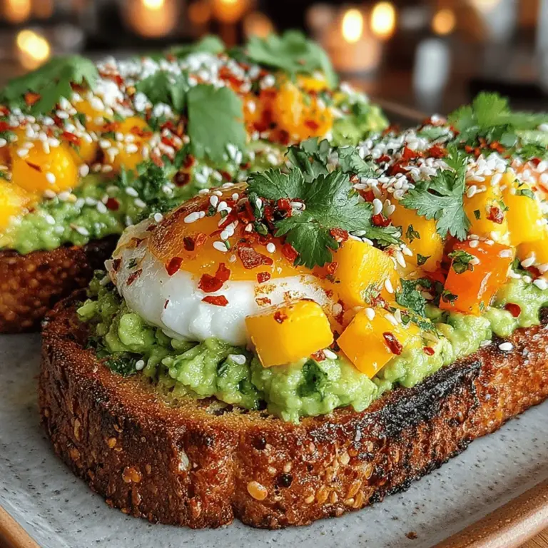 In the world of breakfast and brunch, few dishes capture the essence of freshness and flavor quite like Tropical Bliss Mango Avocado Toast. This vibrant dish is more than just a feast for the eyes; it’s a delightful combination of creamy avocados and sweet, juicy mangoes, making it an ideal choice for anyone seeking a nutritious start to their day or a light snack at any time. Whether you’re hosting a weekend brunch or simply indulging in a quiet morning meal, this recipe promises to elevate your dining experience with its tropical flair.