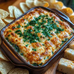 If you’re on the hunt for a crowd-pleasing appetizer that combines rich flavors with a creamy texture, look no further than Creamy Spinach Artichoke Delight Dip. This delectable dish has earned its place as a staple at parties, game-day gatherings, and cozy nights in. The allure of this dip lies in its perfect balance of savory spinach and tangy artichokes, all enveloped in a luscious, cheesy sauce. Whether you’re hosting a gathering or simply treating yourself, this recipe is sure to impress with its delightful taste and ease of preparation.