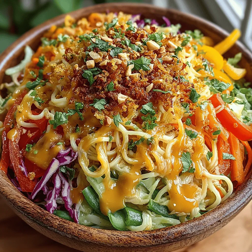 Asian cuisine is renowned for its vibrant flavors and textures, and the Crunchy Asian Noodle Salad with Creamy Peanut Dressing embodies this culinary tradition beautifully. This dish is a delightful medley of fresh vegetables, hearty rice noodles, and a luscious peanut dressing that ties everything together. Whether you're looking for a quick weeknight dinner, a refreshing side dish for a summer barbecue, or a meal prep option for your busy week, this salad checks all the boxes.