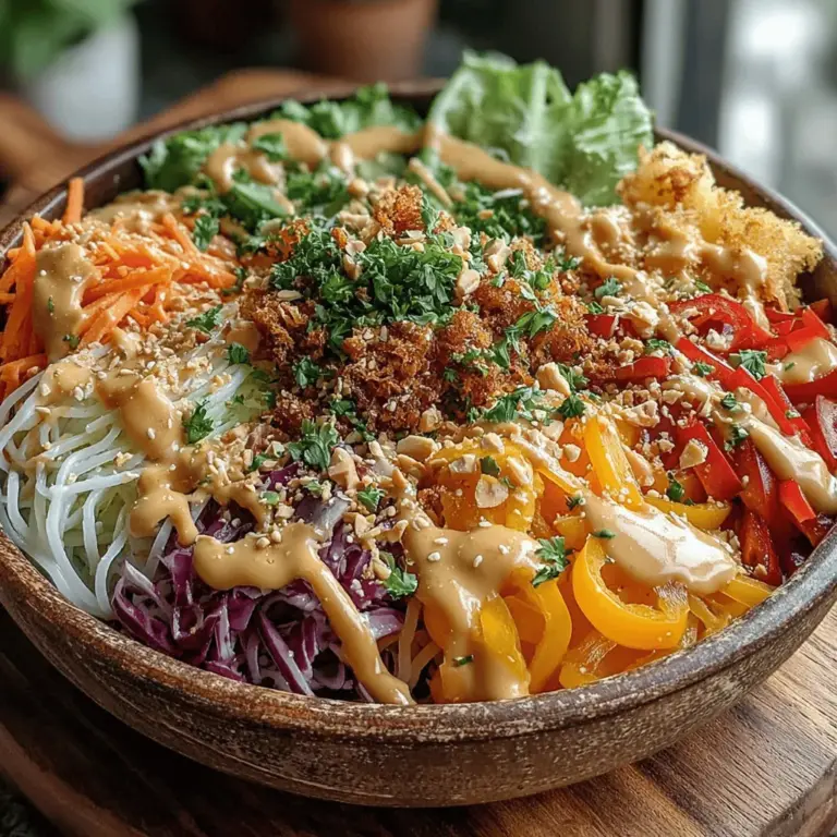 Asian cuisine is renowned for its vibrant flavors and textures, and the Crunchy Asian Noodle Salad with Creamy Peanut Dressing embodies this culinary tradition beautifully. This dish is a delightful medley of fresh vegetables, hearty rice noodles, and a luscious peanut dressing that ties everything together. Whether you're looking for a quick weeknight dinner, a refreshing side dish for a summer barbecue, or a meal prep option for your busy week, this salad checks all the boxes.