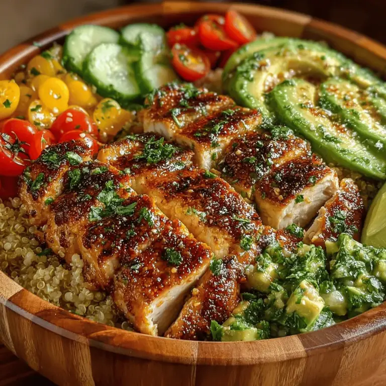 In the world of nutritious and satisfying meals, Zesty Grilled Chicken Bowls with Avocado Salsa stand out as a vibrant and flavorful option that caters to various palates. This dish not only pleases the taste buds with its zesty profile but also offers a plethora of health benefits, making it an ideal choice for anyone looking to maintain a balanced diet without sacrificing flavor. The combination of grilled chicken, fresh vegetables, and creamy avocado salsa creates a delightful medley that is perfect for lunch, dinner, or even meal prep.