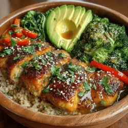In the fast-paced world we live in, finding a meal that is both healthy and satisfying can often feel like a struggle. Enter the Zesty Honey Lemon Chicken Bowls—a dish that not only delivers a burst of incredible flavors but also packs a nutritious punch, making it an ideal choice for busy weeknights. This recipe effortlessly combines the sweetness of honey, the tanginess of fresh lemon, and the umami depth of soy sauce to create a harmonious balance that tantalizes the taste buds.