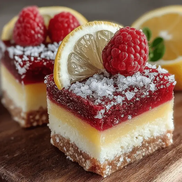 As the temperatures rise and the sun shines brighter, there's nothing quite like indulging in a refreshing dessert to cool off and satisfy your sweet tooth. Enter Fruity Bliss Frozen Raspberry Lemonade Bars, a delectable treat that perfectly encapsulates the essence of summer. This delightful dessert combines the tartness of fresh raspberries with the zesty brightness of lemons, all enveloped in a creamy coconut base that makes each bite an experience of pure bliss. Whether you’re hosting a summer gathering, planning a picnic, or simply seeking a refreshing treat to enjoy at home, these frozen bars are sure to impress.