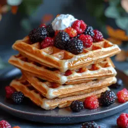 Welcome to the world of breakfast delights, where health meets indulgence in the form of Fluffy Protein-Packed Berry Bliss Waffles. If you’re seeking a morning treat that not only satisfies your cravings but also fuels your body with essential nutrients, you’ve come to the right place. These waffles are a vibrant and nutritious way to kickstart your day, offering a delicious combination of flavors and textures that will make you look forward to breakfast like never before.