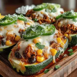 Sticky BBQ Chicken Zucchini Boats are a delightful and nutritious dish that perfectly marries flavor and health. This recipe presents a creative twist on traditional BBQ chicken by serving it in hollowed-out zucchinis, transforming an ordinary meal into a vibrant and visually appealing feast. Zucchini boats are not only a fun vessel for your favorite fillings but also a fantastic way to incorporate more vegetables into your diet, making them an ideal choice for health-conscious diners.