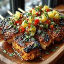 As the sun shines brighter and the days grow longer, outdoor cooking becomes an irresistible temptation. One dish that perfectly encapsulates the vibrant essence of summer is Tropical Chicken Skewers with Pineapple Salsa. This dish not only brings a burst of tropical flavors to your palate but also offers a delightful way to enjoy a healthy, satisfying meal. Whether you're hosting a backyard barbecue, enjoying a picnic at the park, or simply looking to spice up your weeknight dinners, these skewers are sure to impress.