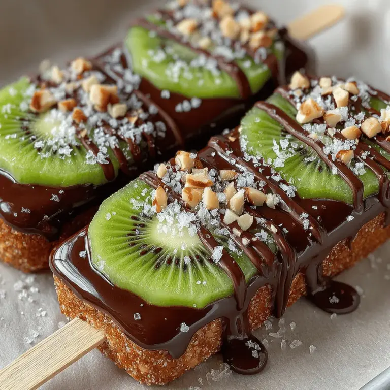 The allure of Chocolate Kiwi Delight Pops lies not only in their delicious taste but also in the complementary nature of the ingredients. Dark chocolate brings a depth of richness, while kiwi adds a tangy sweetness that brightens the palate. This harmonious blend creates a dessert that is both decadent and refreshing, appealing to a wide range of taste preferences.