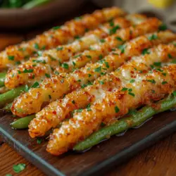 Crispy Garlic Parmesan Green Beans are a delectable side dish that combines simplicity with bold flavors, making them an irresistible addition to any meal. This delightful recipe transforms ordinary green beans into a crispy, savory treat that can elevate both casual dinners and more formal gatherings. With the perfect balance of garlic, parmesan cheese, and seasonings, these green beans offer a satisfying crunch that complements a wide variety of main courses. Whether you’re a seasoned chef or a beginner in the kitchen, this dish is approachable and rewarding, encouraging everyone to enjoy more vegetables.