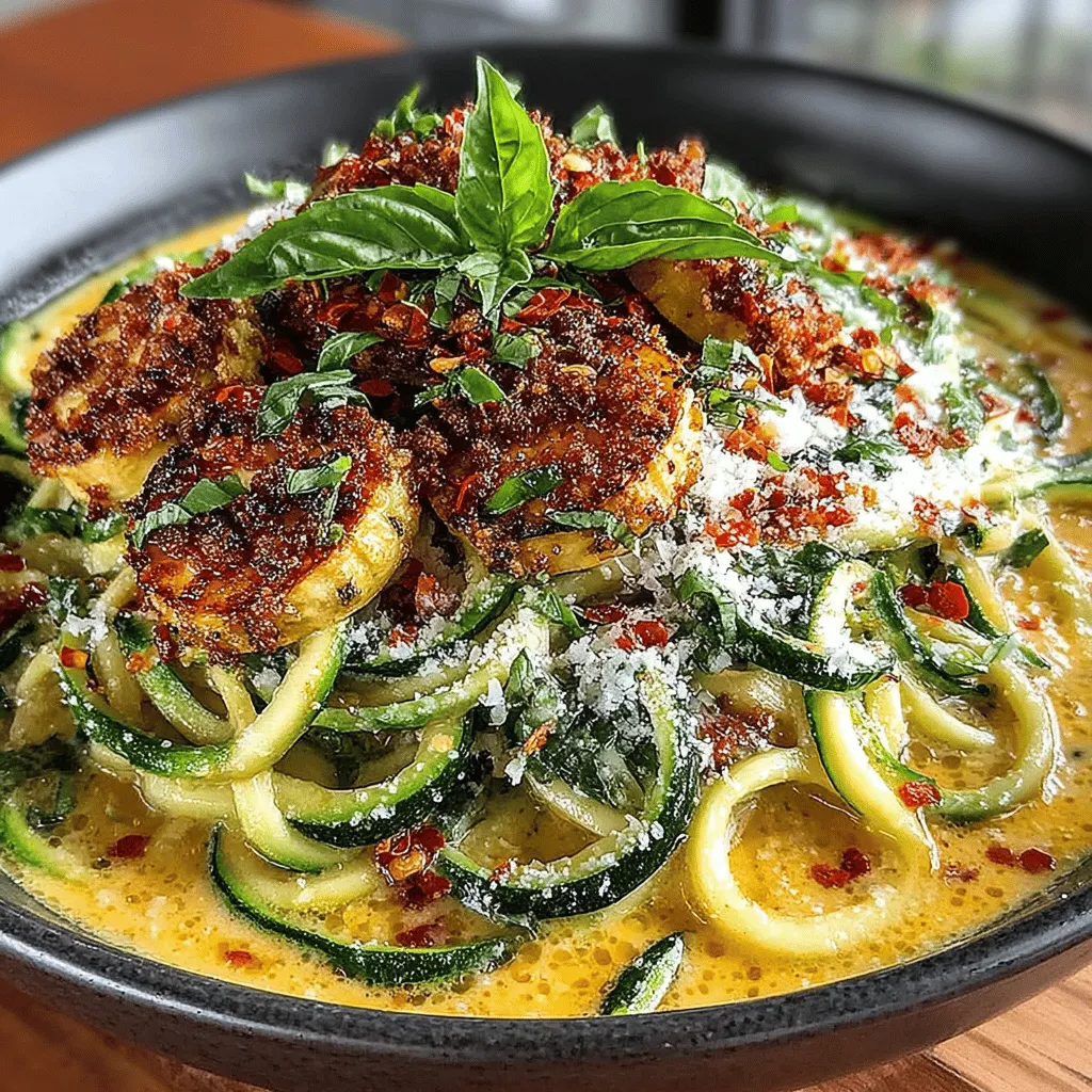 To start your Creamy Garlic Parmesan Zoodles, the first step is to prepare the zoodles, or zucchini noodles. This process begins with selecting fresh, firm zucchinis. Aim for medium-sized zucchinis as they have the ideal balance of flavor and moisture.